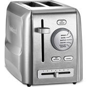 Waring CPT-160WH Cuisinart® 2 Slice Toaster w/ 1 1/2 Slots - (3) Controls  & 7 Setting Dial, Stainless/Black