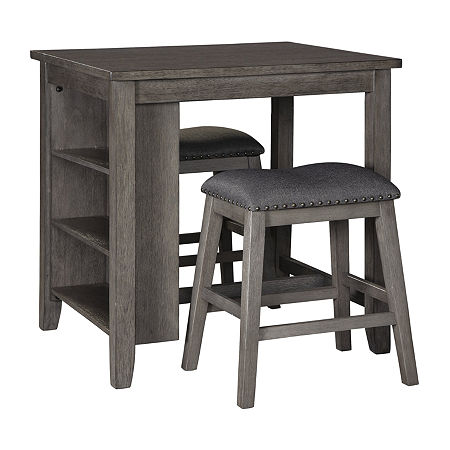 Signature Design By Ashley Caitir 3-pc. Counter Height Rectangular Dining Set, One Size, Gray