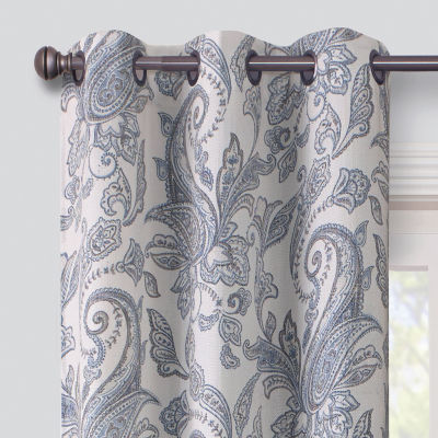 Regal Home Surfaces Paisley Grommet Top Light-Filtering Single Curtain Panel