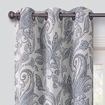 Regal Home Surfaces Paisley Light Filtering Grommet Top Single Curtain Panel Color Blue Jcpenney