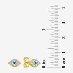 Diamond Addiction 1/10 CT. T.W. Genuine White Diamond 14K Gold Over Silver Circle Evil Eye Hamsa 3 Pair Earring Set