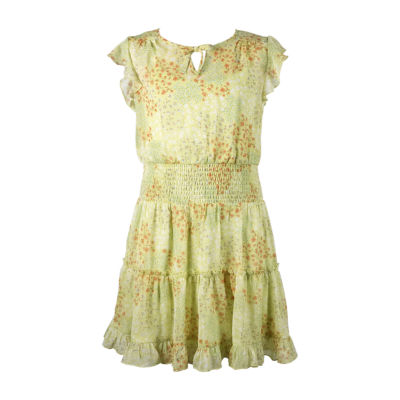 Lilt Big Girls Short Sleeve Ruffled A-Line Dress