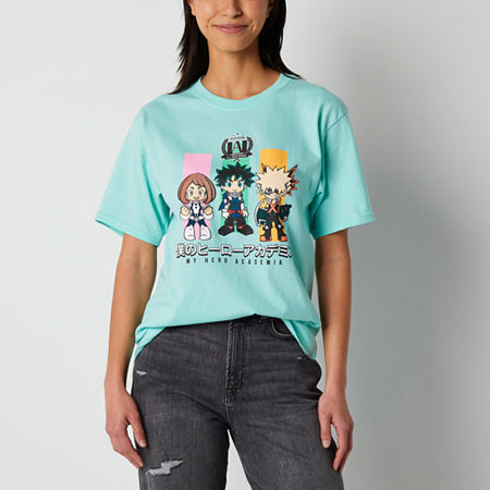  Juniors My Hero Academia Boyfriend Womens Crew Neck Short Sleeve Graphic T-Shirt