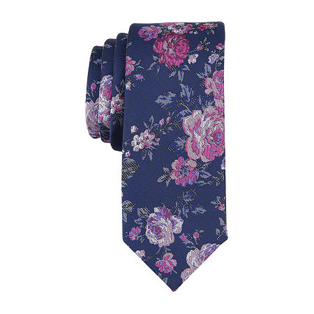 Stafford Ward Floral Tie, One Size, Blue