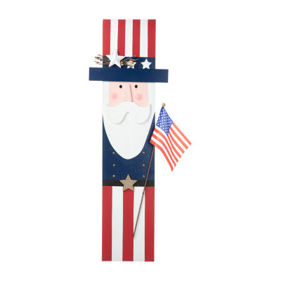 Glitzhome Wooden Uncle Sam Porch Sign