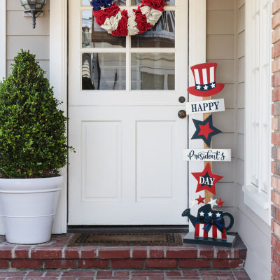 Glitzhome Wooden Top Hat Porch Sign