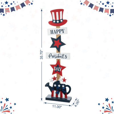 Glitzhome Wooden Top Hat Porch Sign