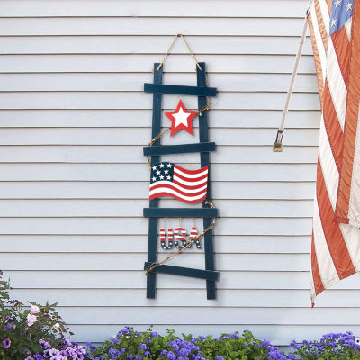 Glitzhome Ladder-Shaped Usa Porch Sign