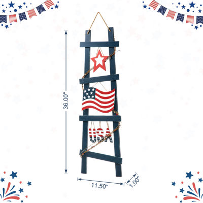 Glitzhome Ladder-Shaped Usa Porch Sign