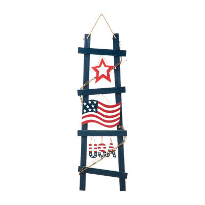 Glitzhome Ladder-Shaped Usa Porch Sign