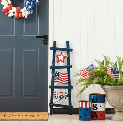 Glitzhome Ladder-Shaped Usa Porch Sign