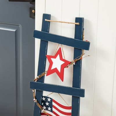 Glitzhome Ladder-Shaped Usa Porch Sign