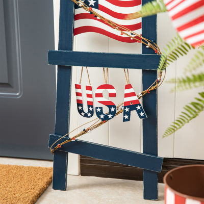 Glitzhome Ladder-Shaped Usa Porch Sign