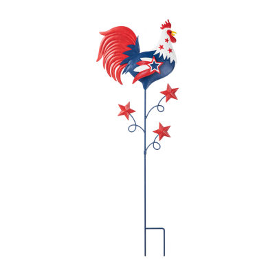 Glitzhome Metal Rooster Stake 4th of July Yard Art