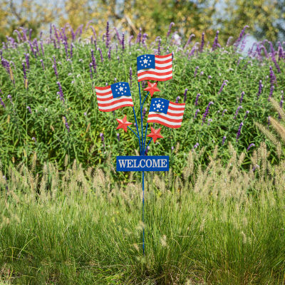 Glitzhome Metal Flags 4th of July Yard Art