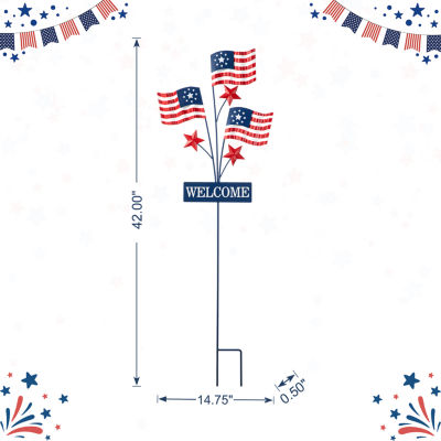 Glitzhome Metal Flags 4th of July Yard Art