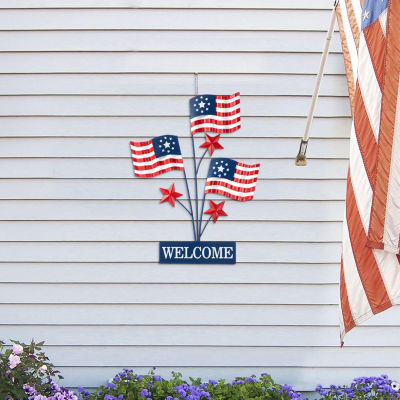 Glitzhome Metal Flags 4th of July Yard Art