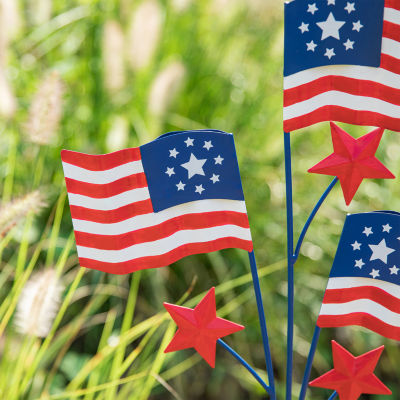 Glitzhome Metal Flags 4th of July Yard Art