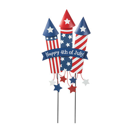 Glitzhome Firecracker 4th Of July Yard Art In Blue