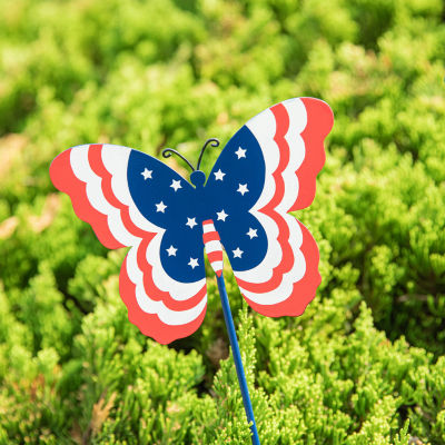 Glitzhome Metal Butterflies 4th of July Yard Art