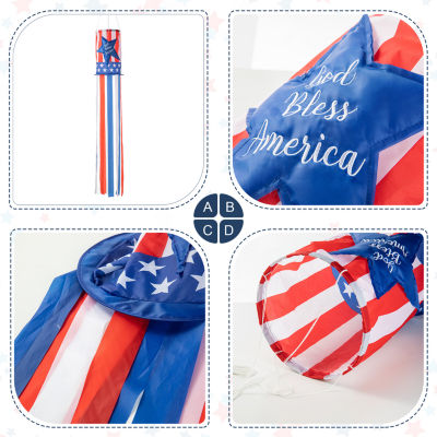 Glitzhome Star Windsocks 4th of July Yard Art