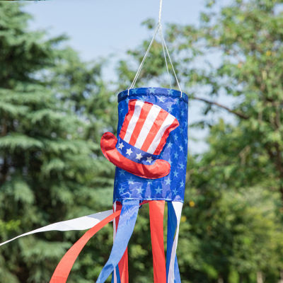 Glitzhome Hat Firecracker Windsocks 4th of July Yard Art