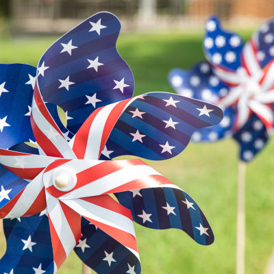 Glitzhome Patriotic Windmills 4th of July Yard Art