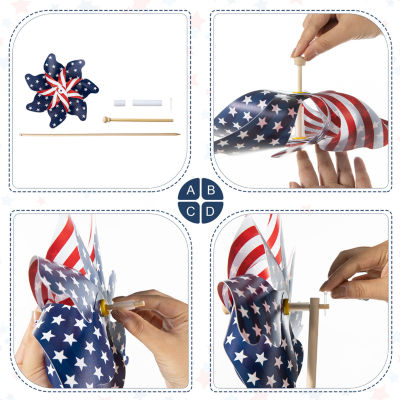 Glitzhome Patriotic Windmills 4-pc. Plastic Yard Stake