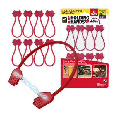 As Seen On TV Ruby Holding Hands Magnetic Silicone 8-pc. Hanger Grip Clip