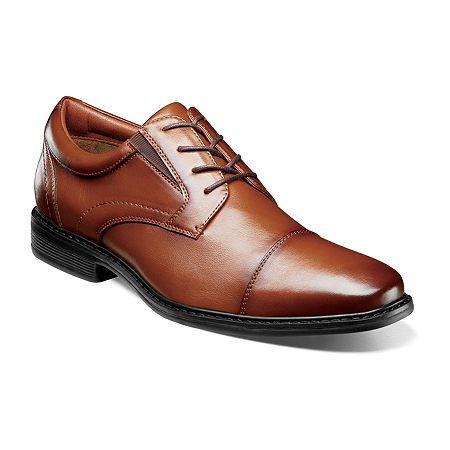 Nunn Bush Jarvis Mens Cap Oxford Shoes, 11 Wide, Brown