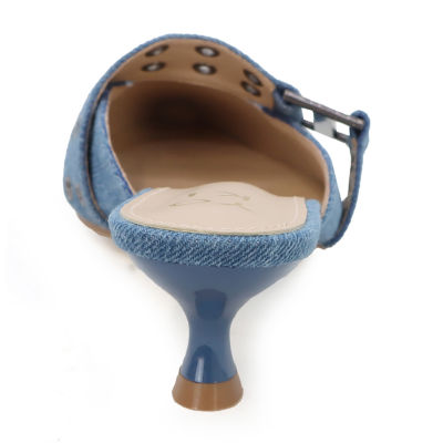 Yoki Kitya Womens Pointed Closed Toe Kitten Heel Pumps