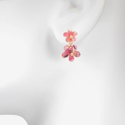 Bijoux Bar Delicates Gold Tone Flower Drop Earrings