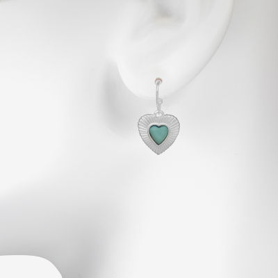Bijoux Bar Delicates Silver Tone Heart Drop Earrings