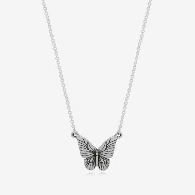 Bijoux Bar Delicates Silver Tone Womens Butterfly 16 Inch Pendant Necklaces