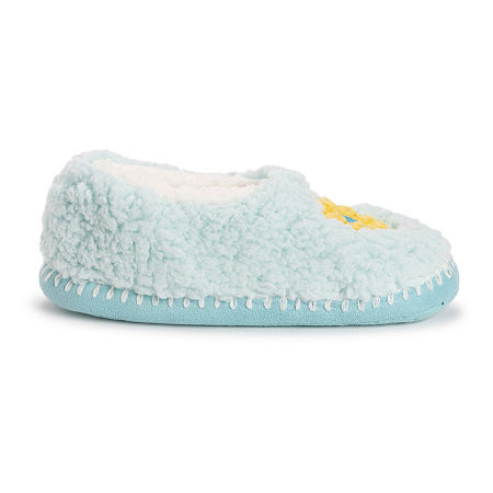 Muk Luks Sherpa Ballerina Womens 1 Pair Slipper Socks, Large-x-large, Blue