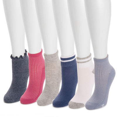 Muk Luks Mini Womens 6 Pair Crew Socks