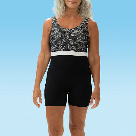 Dolfin Aquashape Women'S Scoop Neck Aquatard Womens One Piece Swimsuit, 6, Black