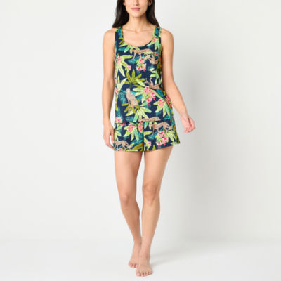 Ambrielle Womens Rib Sleeveless 2-pc. Pajama Sets