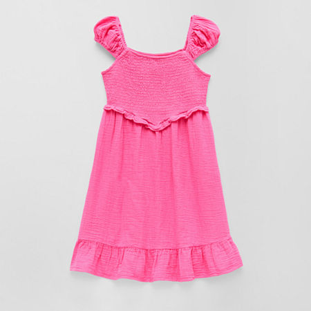 Thereabouts Little & Big Kid Girls Short Sleeve Cap Sleeve A-Line Dress, X-large (16), Pink