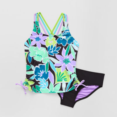ZeroXposur Big Girls Floral 3pc Tankini Set