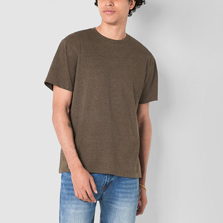 Arizona Mens Crew Neck Short Sleeve T-Shirt, Medium, Brown