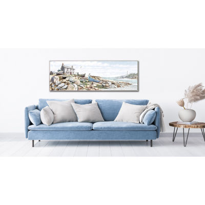 Streamline Art Beach House Framed Canvas Art