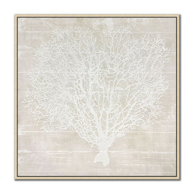 Streamline Art Coral Heart I Framed Canvas Art