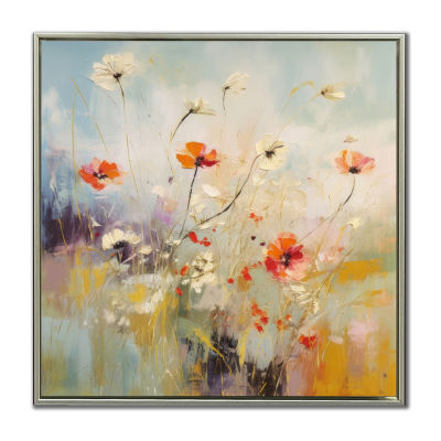 Streamline Art Blooms In The Meadow Ii Framed Canvas Art