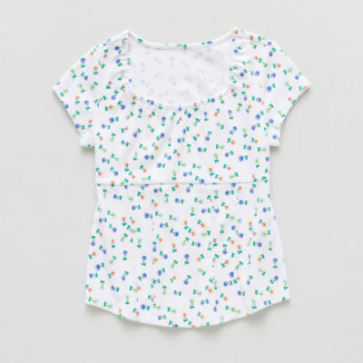 Thereabouts Little & Big Kid Girls U Neck Short Sleeve T-Shirt