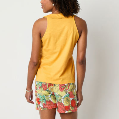 St. John's Bay Womens Halter Neck Sleeveless Blouse