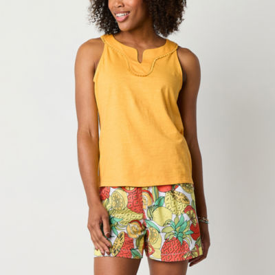 St. John's Bay Womens Halter Neck Sleeveless Blouse