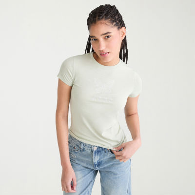 AEROPOSTALE Womens Juniors Crew Neck Short Sleeve Regular Fit Graphic T-Shirt