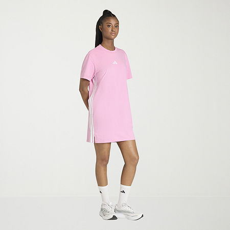 adidas Short Sleeve T-Shirt Dress, X-large, Pink