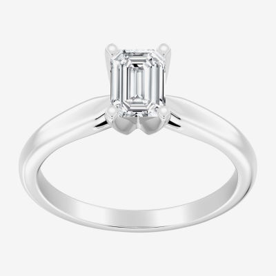 1 CT. Lab-Grown (G / SI2) Diamond Emerald-Cut Solitaire Engagement Ring in 10K or 14K Gold